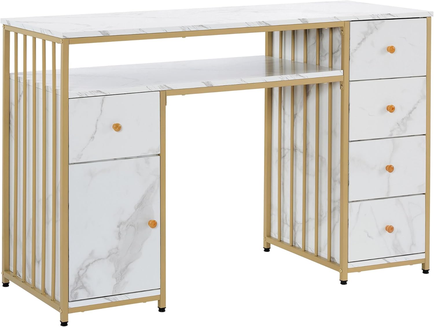 Beauty Makeup Table - Nail Desk with Storage Cabinet Manicure