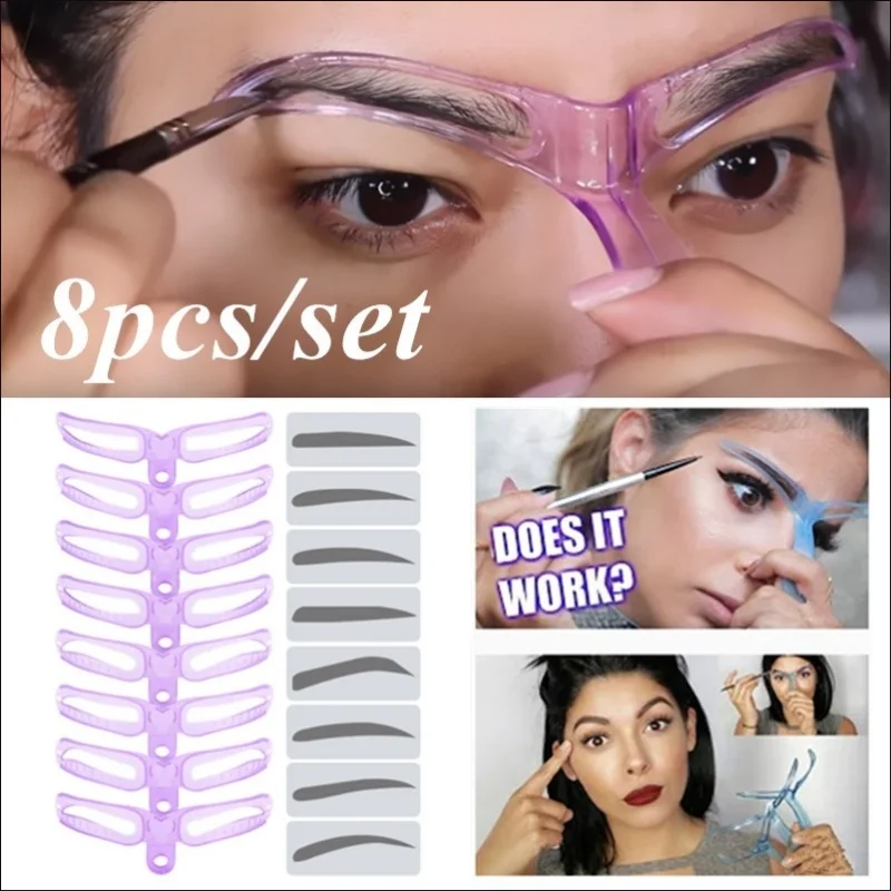 Beauty Makeup Pictures - Wholesale 8 In 1 Reusable Eyebrow