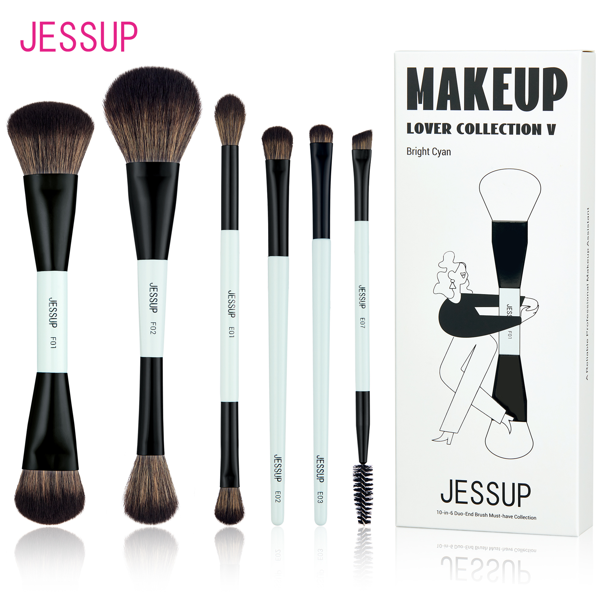 J Beauty Makeup - Jessup Makeup Brush Set Double Sided