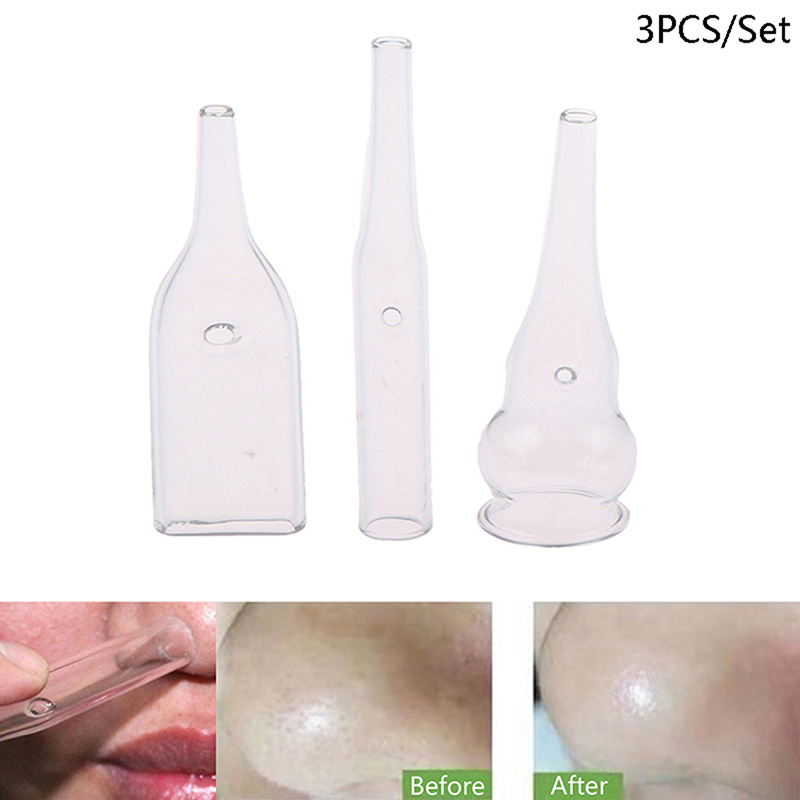 Pore Vacuum - 3Pcs/Set Blackhead Removal Glass Pipes Face