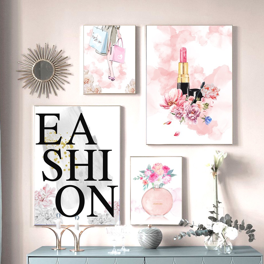 Beauty Makeup Pictures - Perfume Fashion Poster Lipstick Makeup Brushes