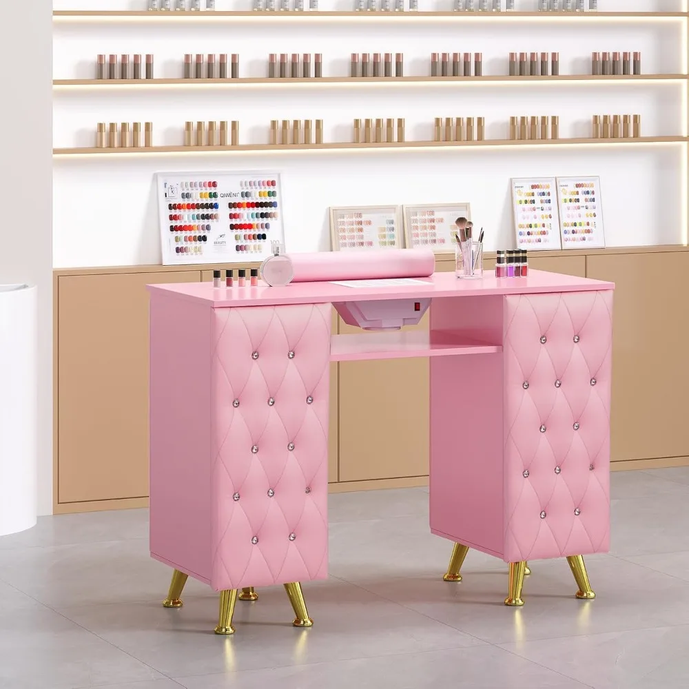 Beauty Makeup Table - Manicure Table with/Dust Collector, Nail Desk