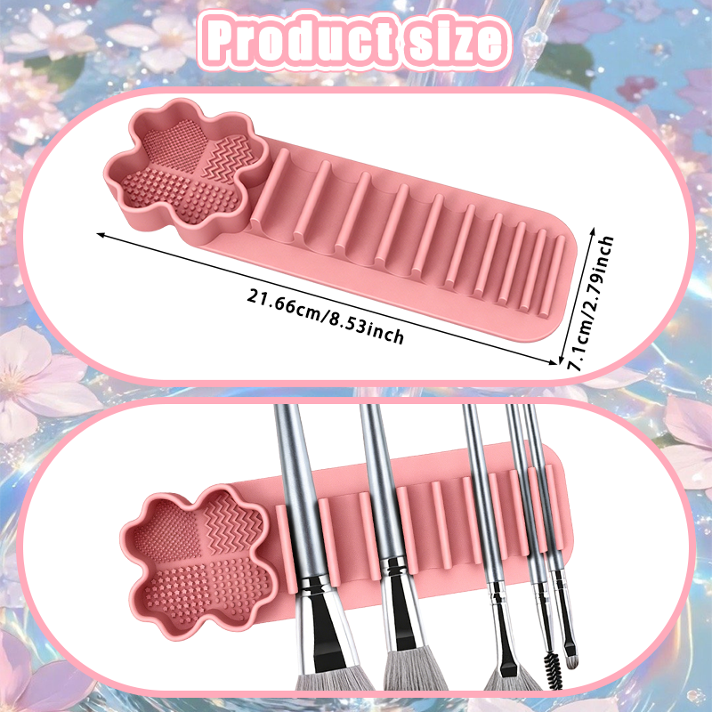 21.66×7.1cm Pink Silicone Make - Beauty Makeup Table ulasan dan harga
