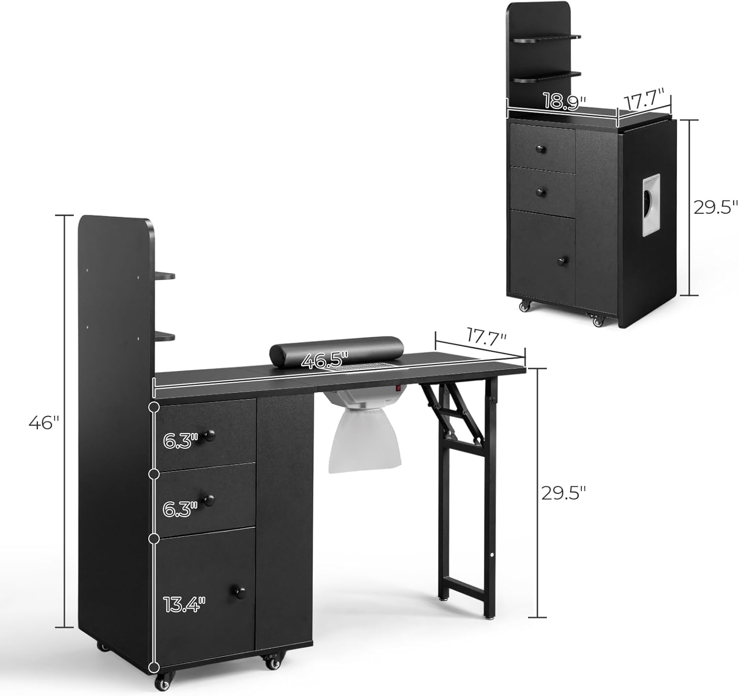 Nail Desk Station Folding Tabl - Beauty Makeup Table ulasan dan harga