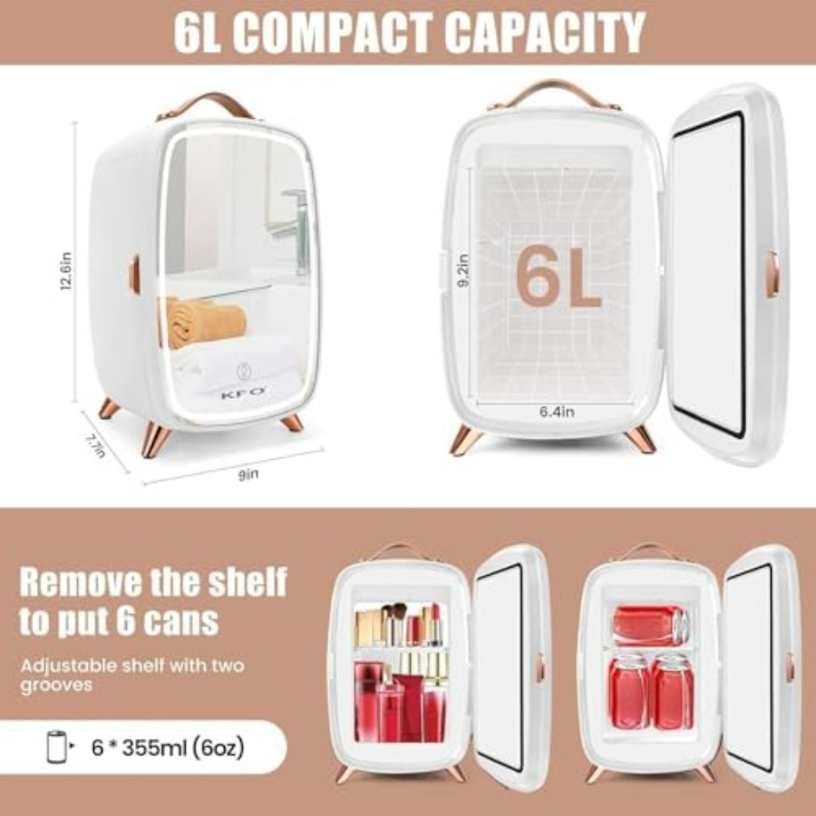 Skincare Fridge 6L with Mirror - Beauty Makeup Fridge ulasan dan harga