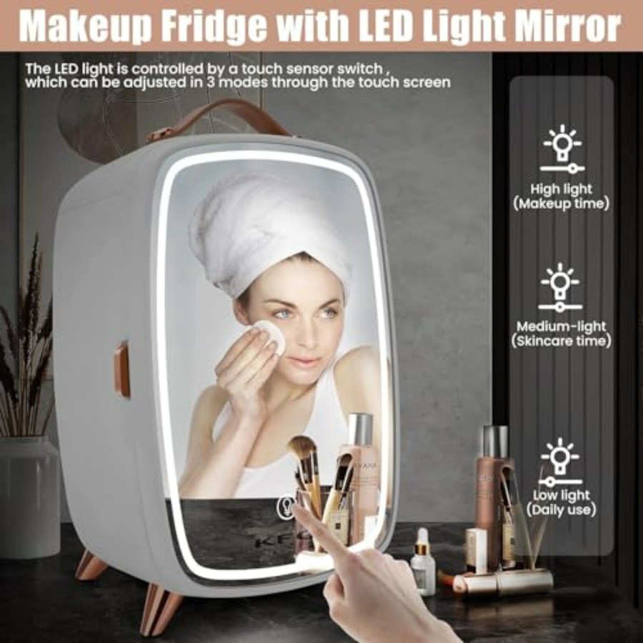 Skincare Fridge 6L with Mirror - Beauty Makeup Fridge ulasan dan harga