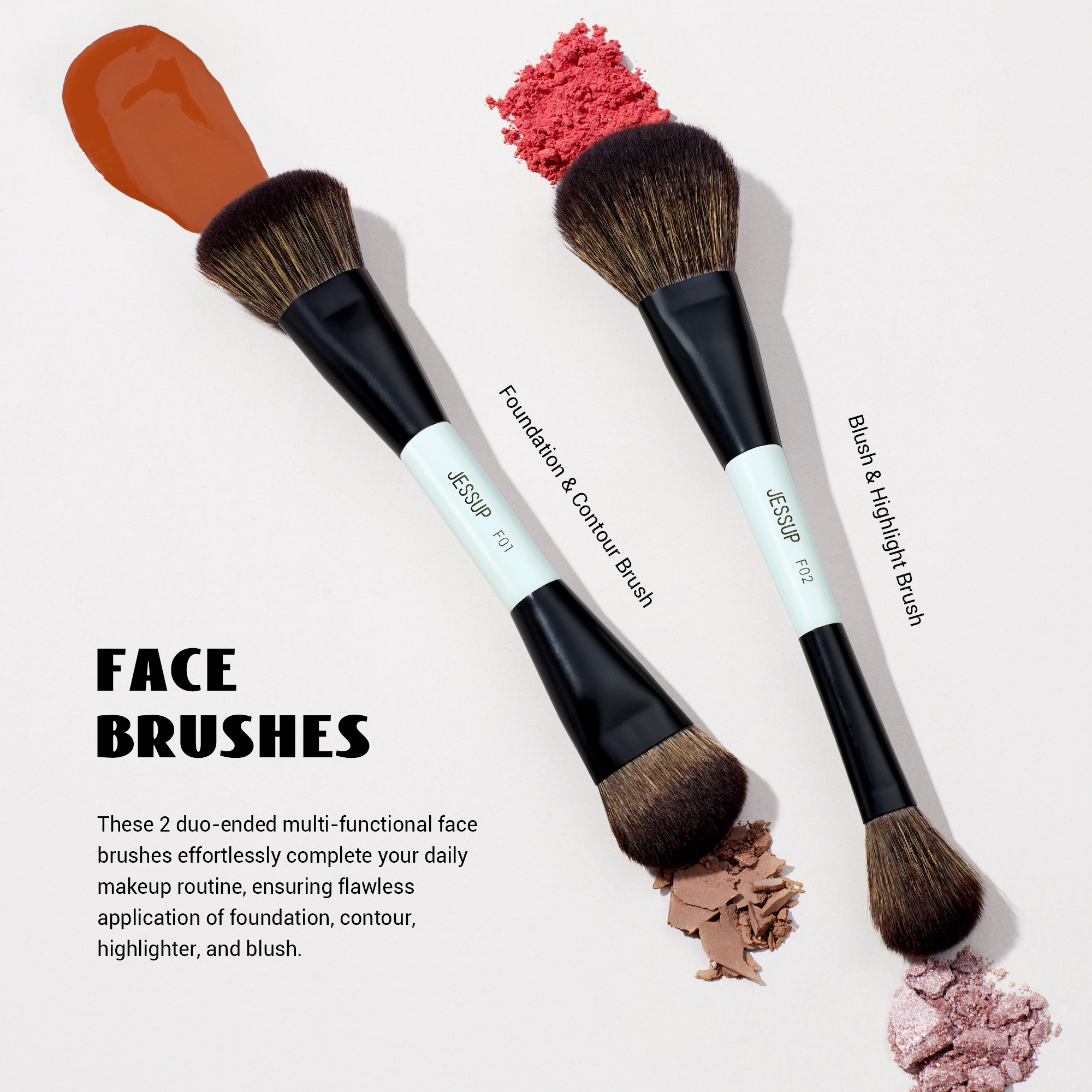Jessup Makeup Brush Set Double - J Beauty Makeup ulasan dan harga