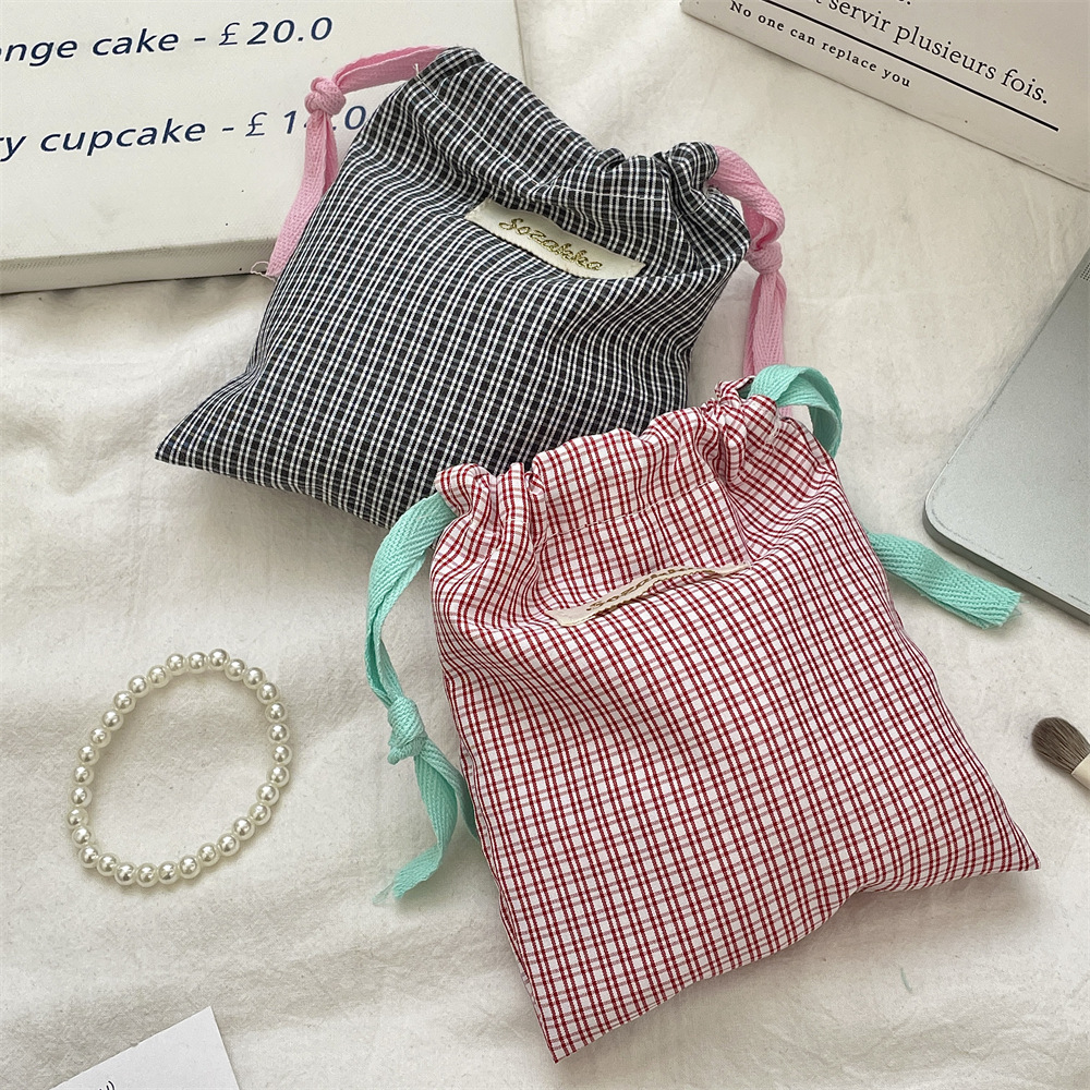 New Plaid Storage Drawstring B - Beauty Makeup News ulasan dan harga