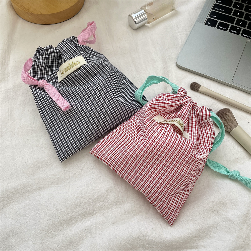 New Plaid Storage Drawstring B - Beauty Makeup News ulasan dan harga