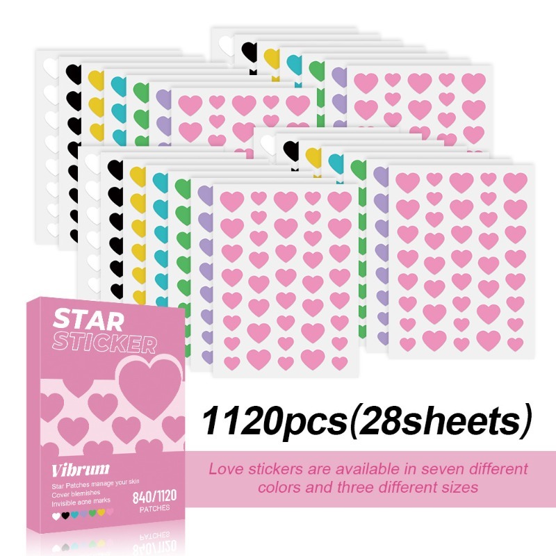 1120pcs/box Colorful Heart-Typ - Pressed Powder Foundation ulasan dan harga