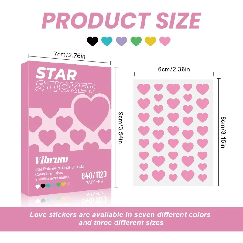 1120pcs/box Colorful Heart-Typ - Pressed Powder Foundation ulasan dan harga