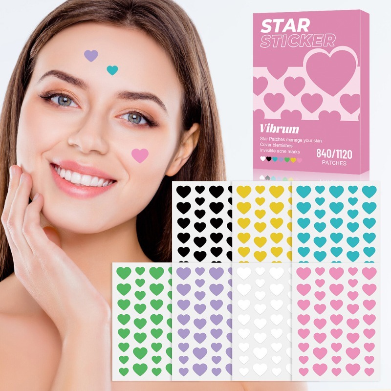 1120pcs/box Colorful Heart-Typ - Pressed Powder Foundation ulasan dan harga