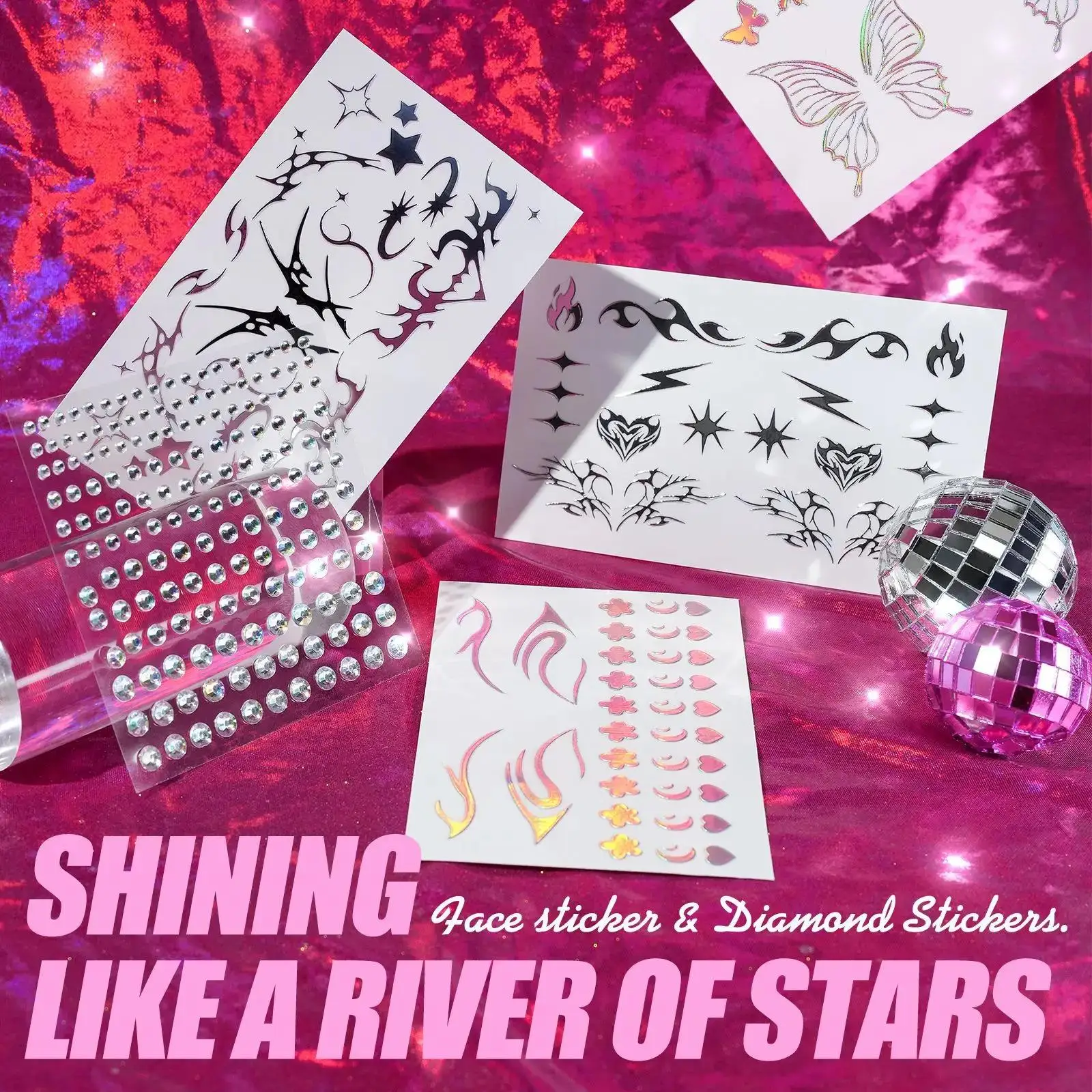 New Laser Face Sticker Eye Mak - Beauty Makeup Pictures ulasan dan harga