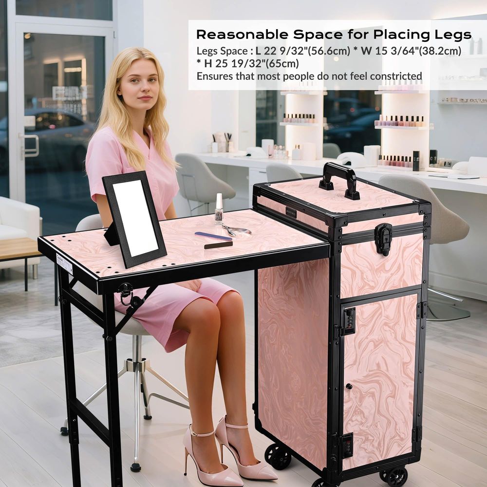 Folding Nail Table with Storag - Beauty Makeup Table ulasan dan harga