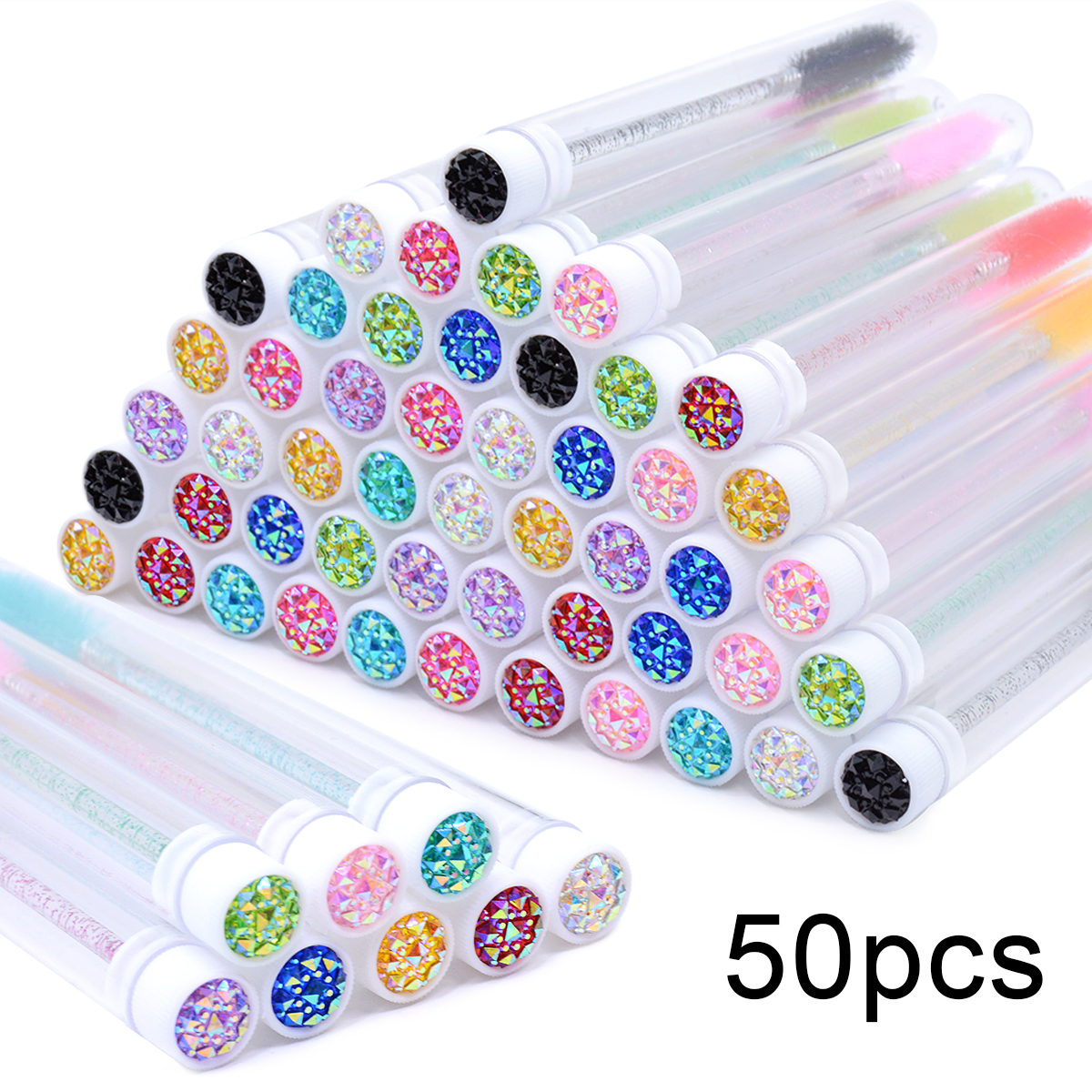 50Pcs Eyelash Brush Tubes with - Waterproof Mascara Wand ulasan dan harga