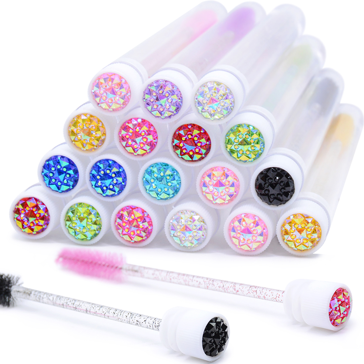 50Pcs Eyelash Brush Tubes with - Waterproof Mascara Wand ulasan dan harga