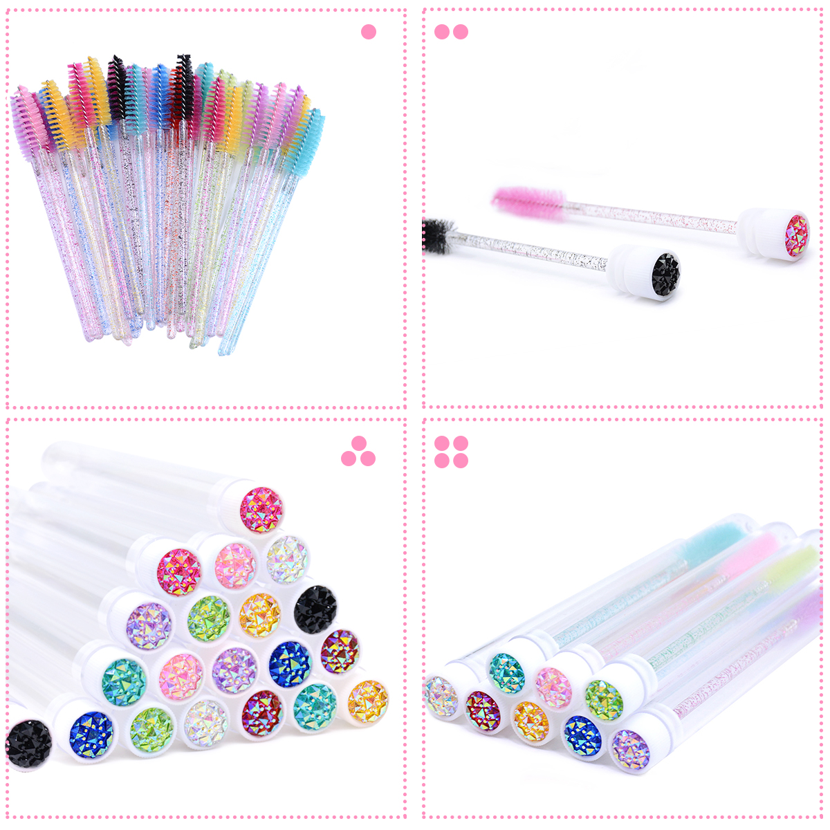 50Pcs Eyelash Brush Tubes with - Waterproof Mascara Wand ulasan dan harga