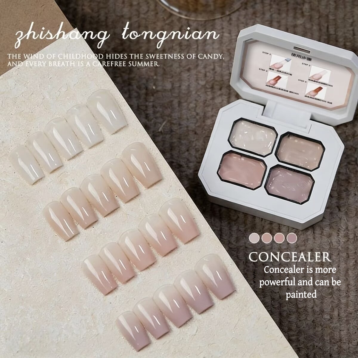 4 Colors concealer polular nud - Pressed Powder Foundation ulasan dan harga