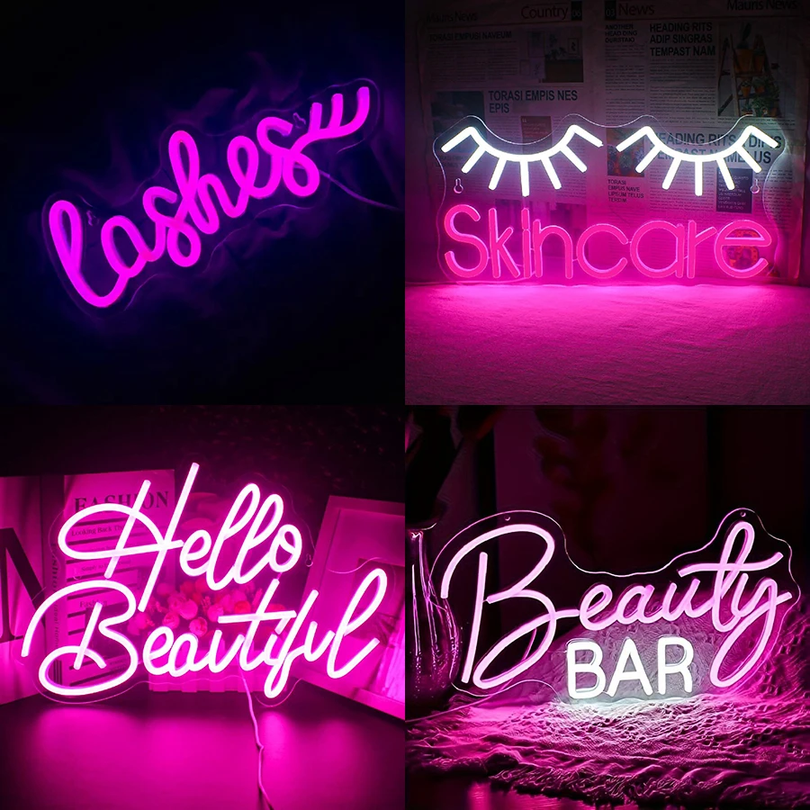 Neon Sign Eyelashes Light Pink - Beauty Makeup Bar ulasan dan harga