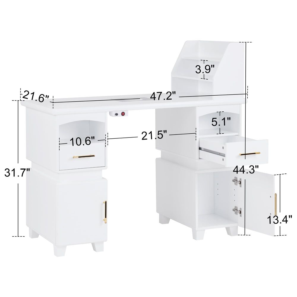 Professional Nail Station Desk - Beauty Makeup Table ulasan dan harga
