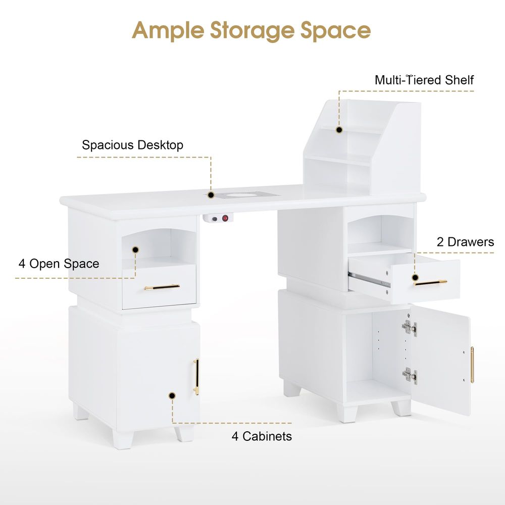 Professional Nail Station Desk - Beauty Makeup Table ulasan dan harga