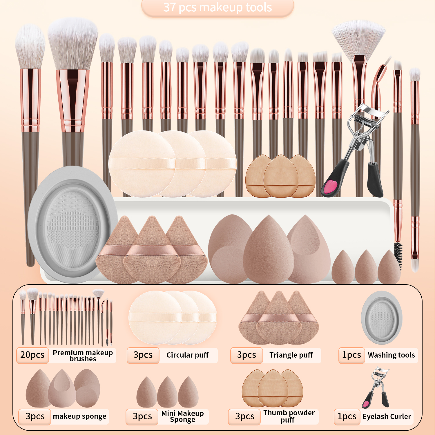 20 makeup brushes+3 round powd - Beauty Makeup News ulasan dan harga