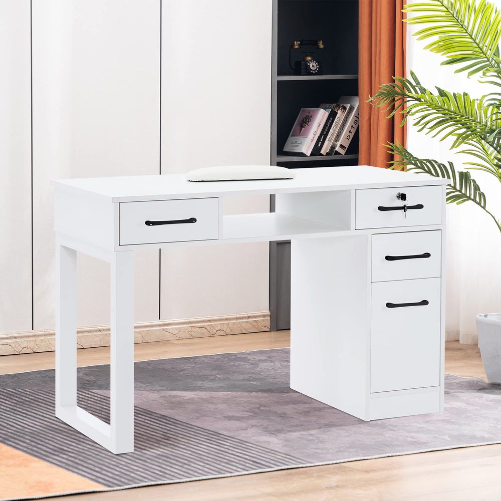 Nail Makeup Desk with Drawers  - Beauty Makeup Table ulasan dan harga