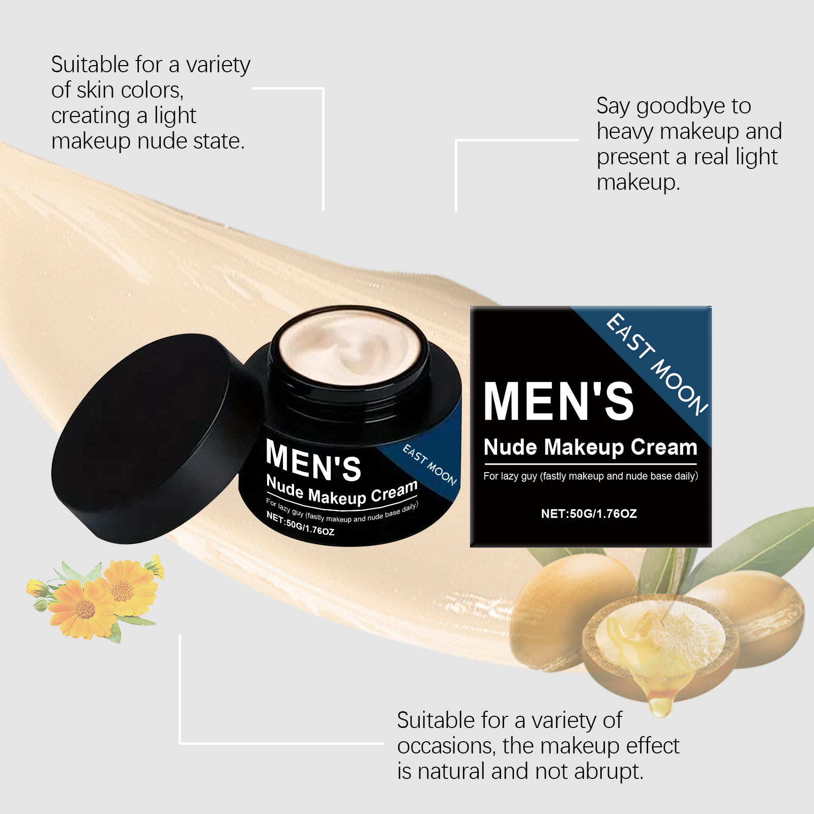 Men's Instant Tone-Up Cream An - Pressed Powder Foundation ulasan dan harga