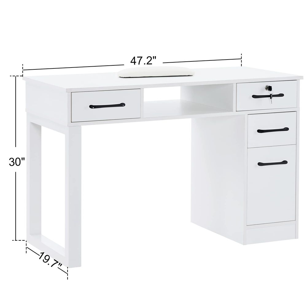 Nail Makeup Desk with Drawers  - Beauty Makeup Table ulasan dan harga