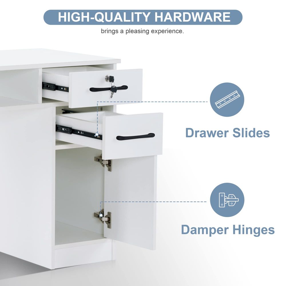 Nail Makeup Desk with Drawers  - Beauty Makeup Table ulasan dan harga
