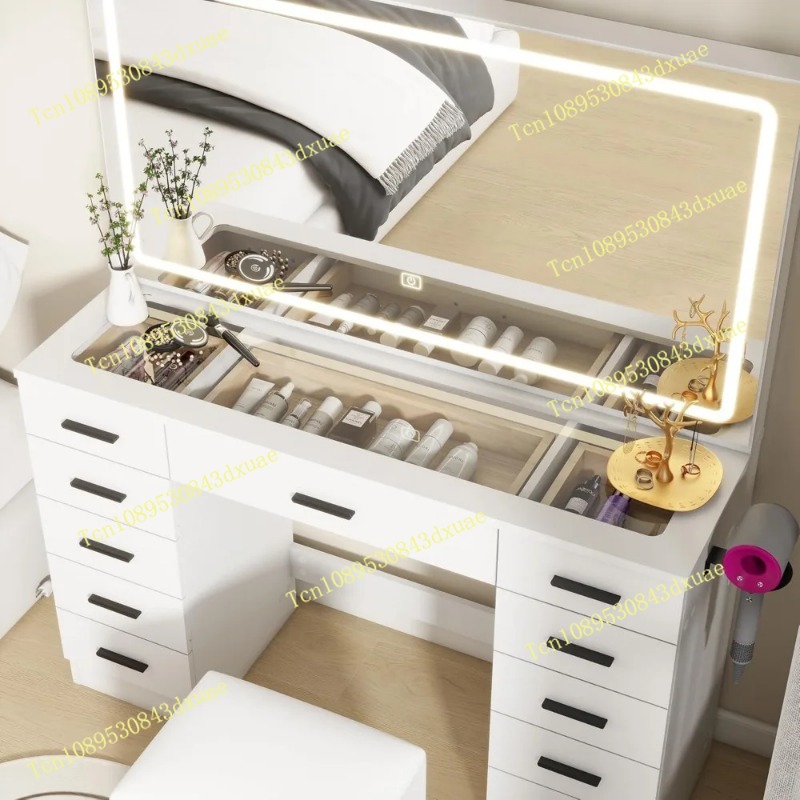 Glass Top Makeup Table with Mi - Beauty Makeup Table ulasan dan harga