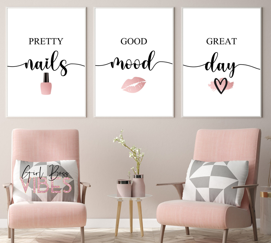 Nordic Pink Woman Red Lip Nail - Beauty Makeup Pictures ulasan dan harga