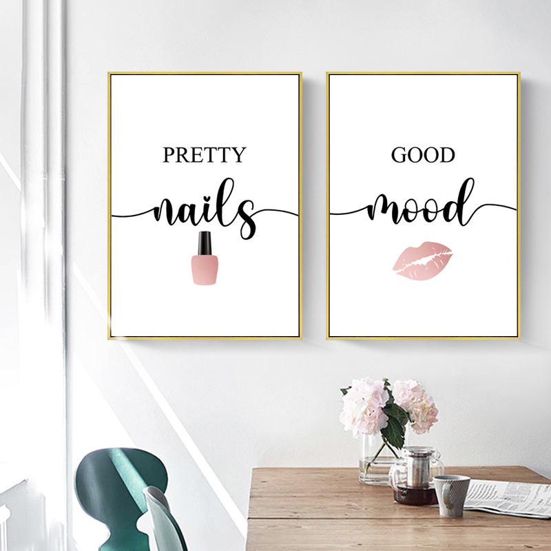 Nordic Pink Woman Red Lip Nail - Beauty Makeup Pictures ulasan dan harga