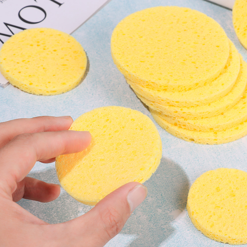 10pcs 6-9cm Yellow Face Round  - Beauty Makeup Face ulasan dan harga