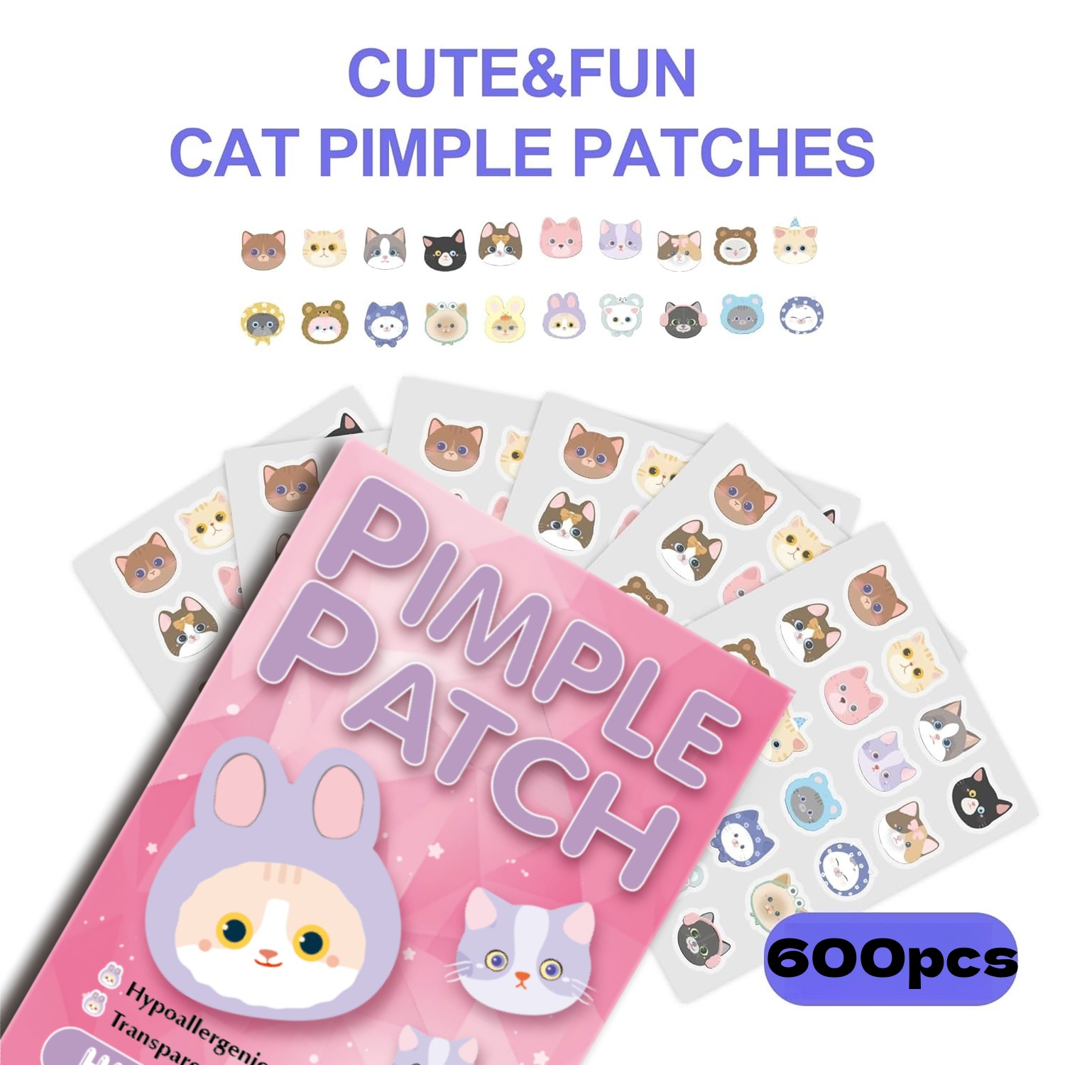 600pcs Cartoon acne patch, cut - Pressed Powder Foundation ulasan dan harga
