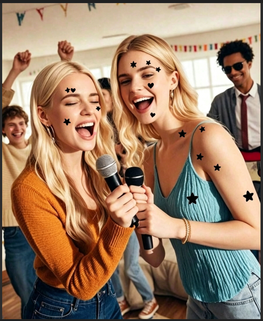 51Pcs Star Heart Face Stickers - Beauty Makeup Design ulasan dan harga