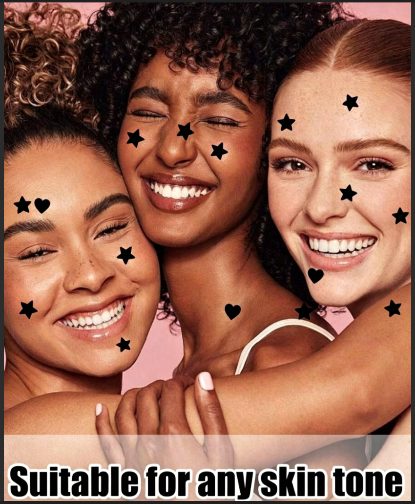 51Pcs Star Heart Face Stickers - Beauty Makeup Design ulasan dan harga