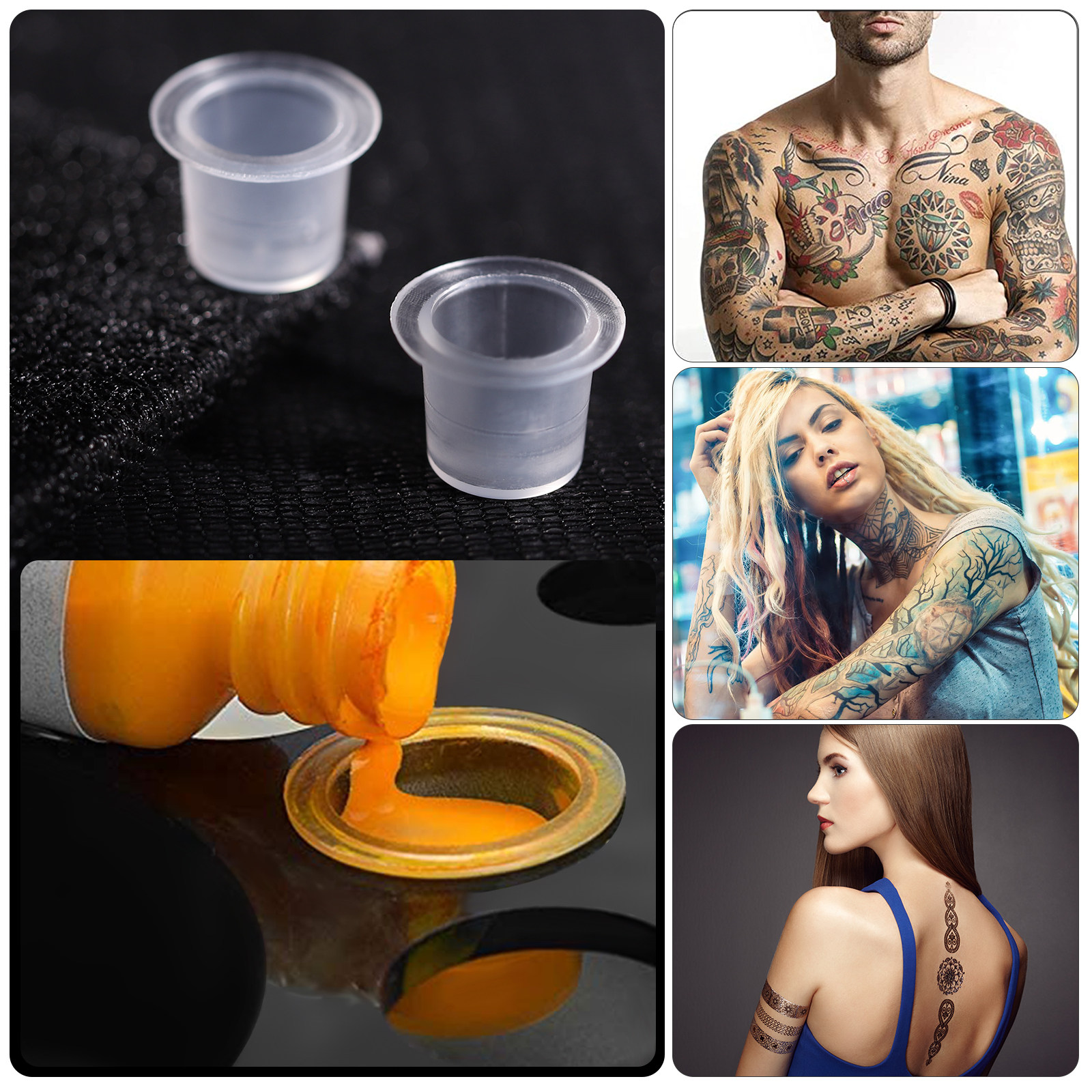 100Pcs Tattoo Pigment Cups Hea - Beauty Makeup Design ulasan dan harga
